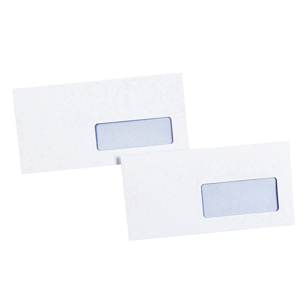 500 enveloppes DL blanches La Couronne autocollantes 110 x 220 mm avec fenêtre 45 x 100 mm vélin 80 