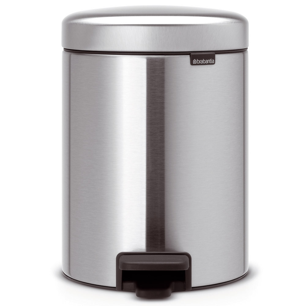 Poubelle NewIcon Brabantia 5 L gris brossé mat