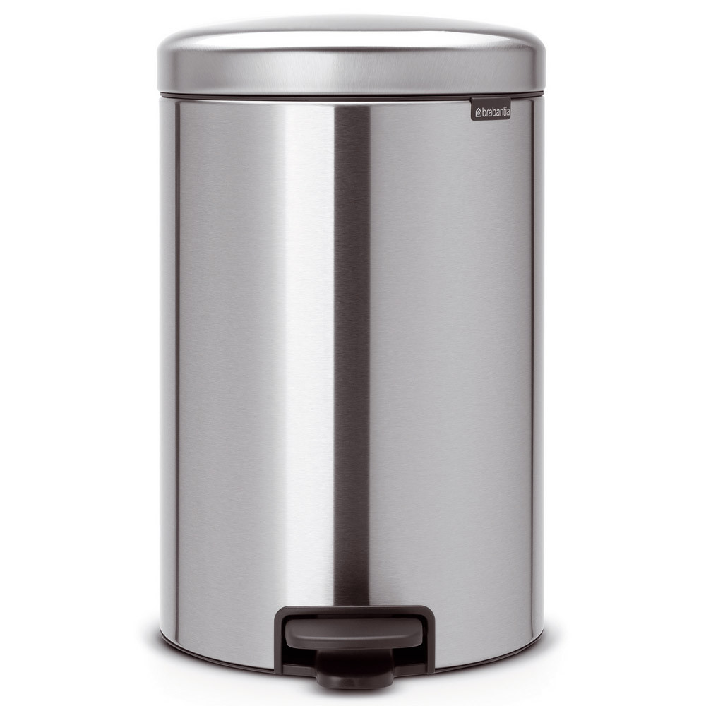 Poubelle NewIcon Brabantia 20 L gris brossé mat