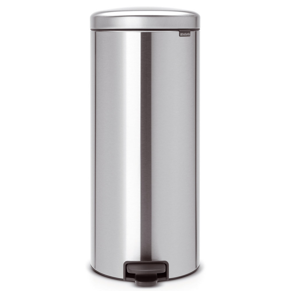 Poubelle NewIcon Brabantia 30 L gris brossé mat