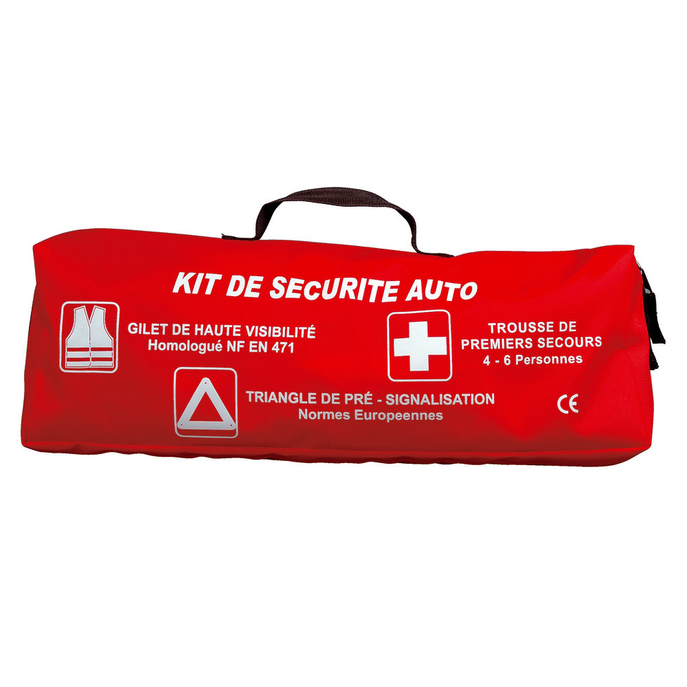 Kit de sécurité auto Esculape (triangle de pré-signalisation + gilet de signalisation + couverture d