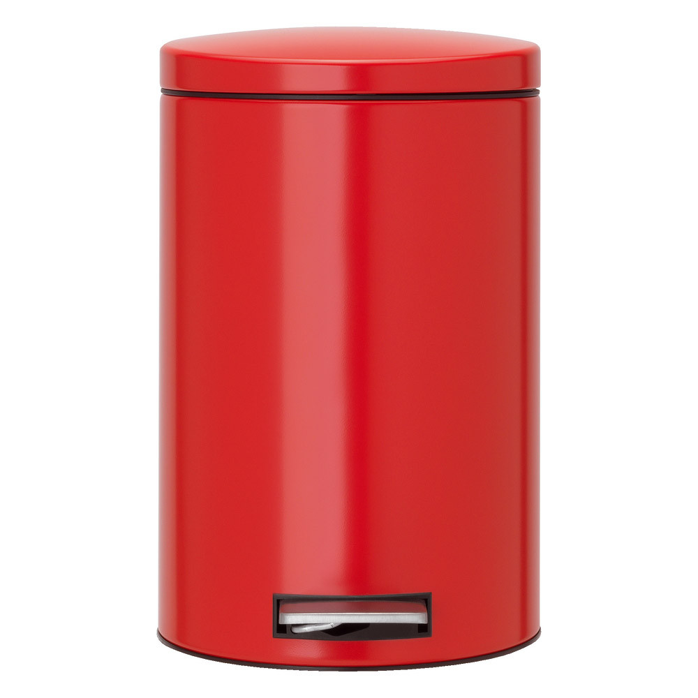 Poubelle 12 L Brabantia à couvercle silencieux rouge