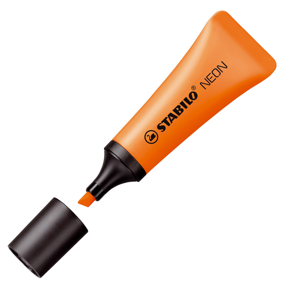 2 surligneurs Stabilo Néon coloris orange