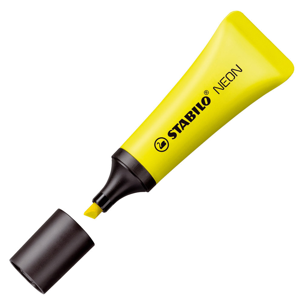 2 surligneurs Stabilo Néon coloris jaune