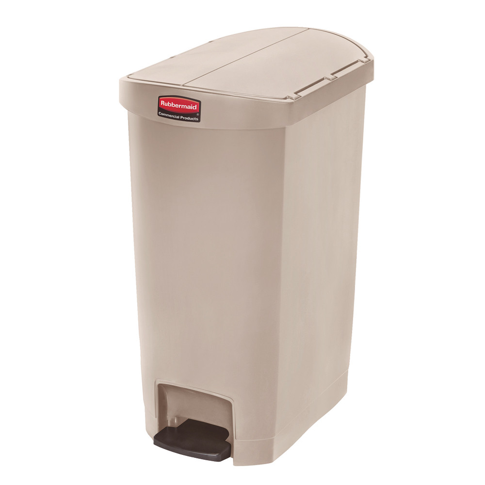 Collecteur à pédale Rubbermaid Slim Jim 50 L, coloris beige