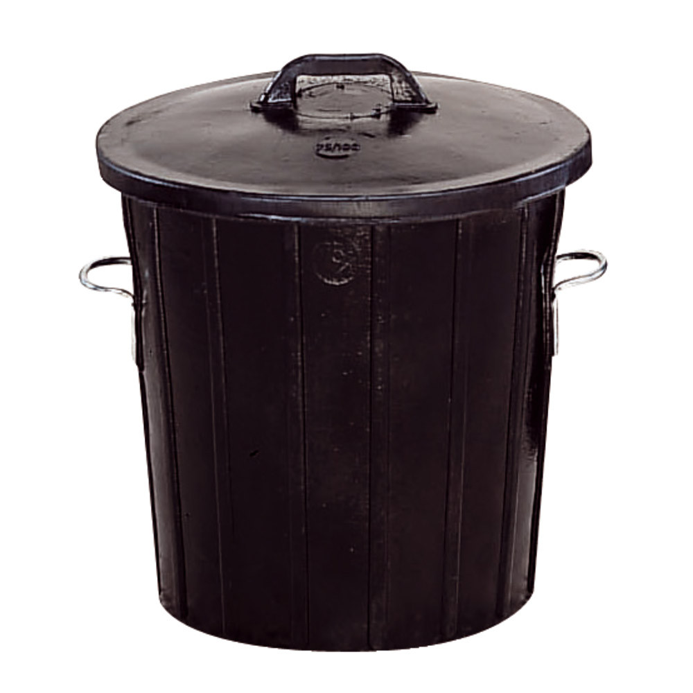 Poubelle caoutchouc noire 75 L