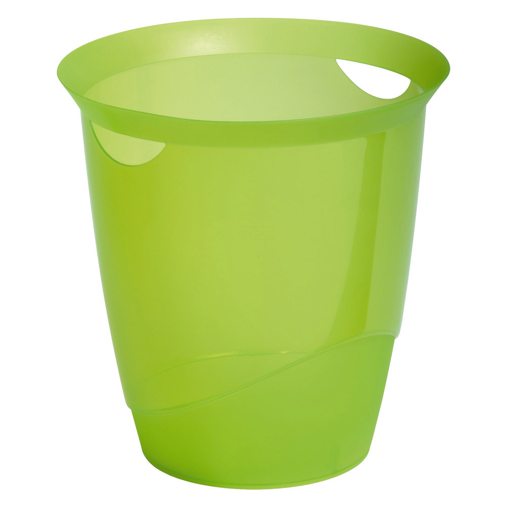 Corbeille Trend translucide verte 16 L