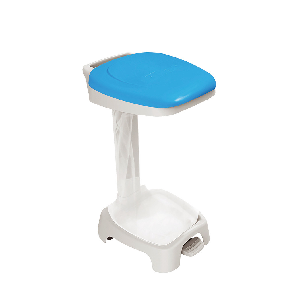 Support sac à pédale avec couvercle 120 L bleu