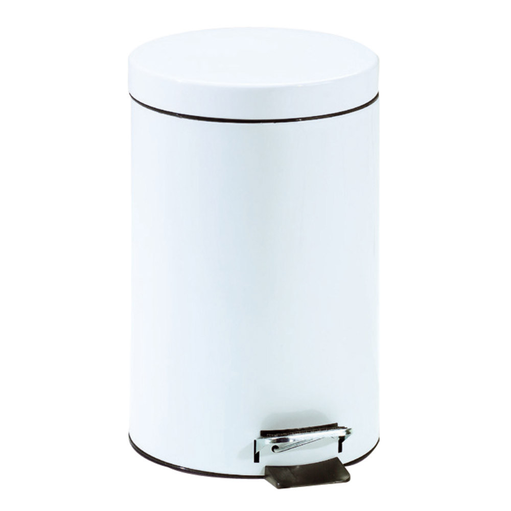 Poubelle à pédale métal blanche 12 L