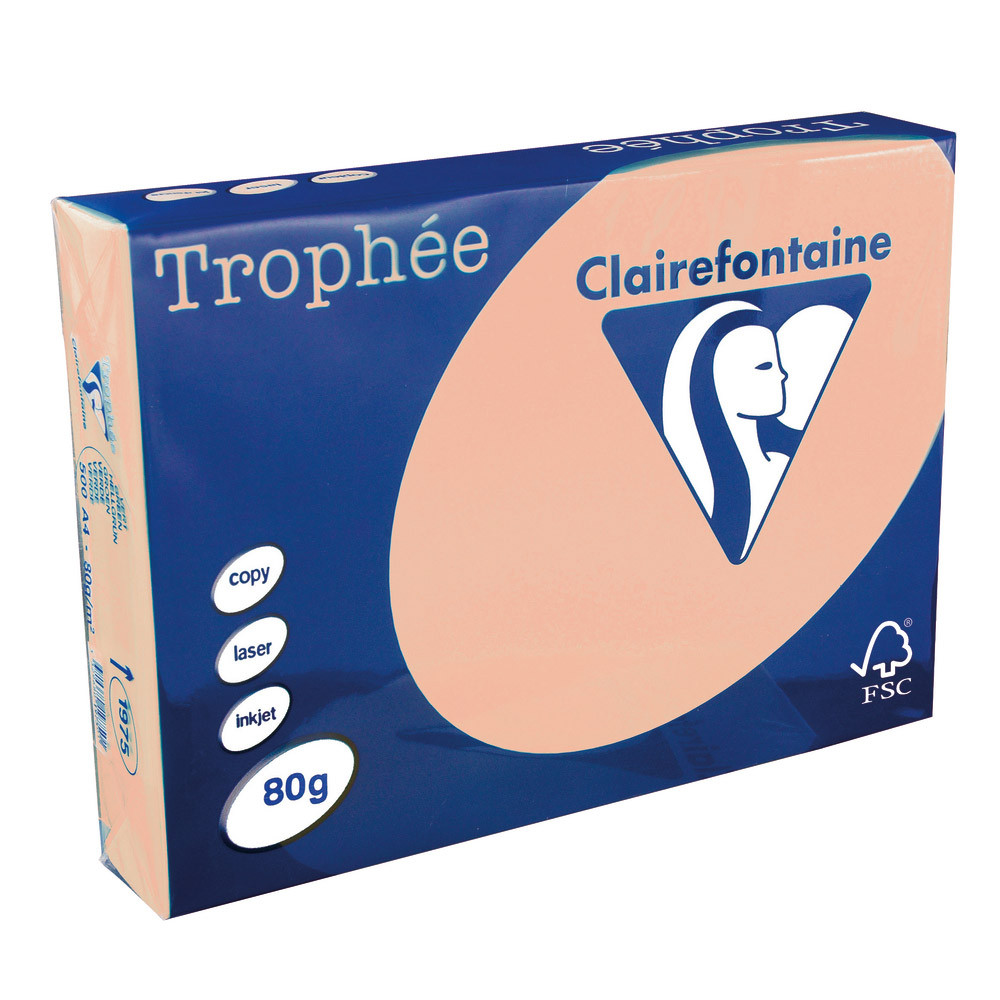 5 ramettes papier Clairefontaine Trophée saumon A4 80 g