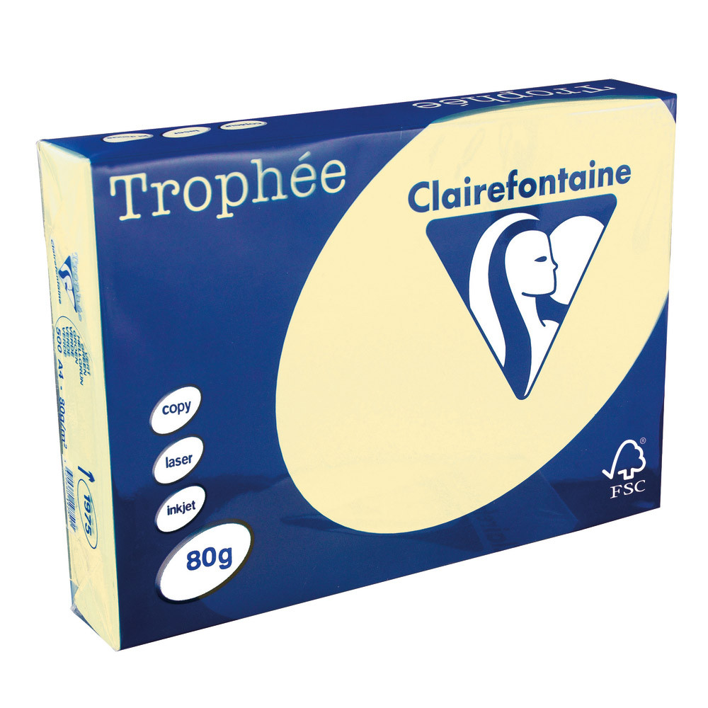 5 ramettes papier Clairefontaine Trophée ivoire A4 80 g