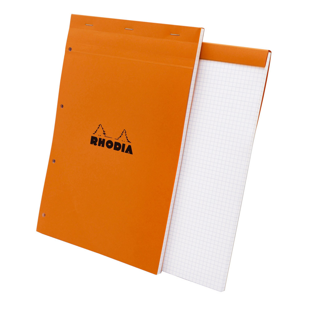 5 blocs Rhodia A4 agrafés modèle non perforé réglure 5 x 5