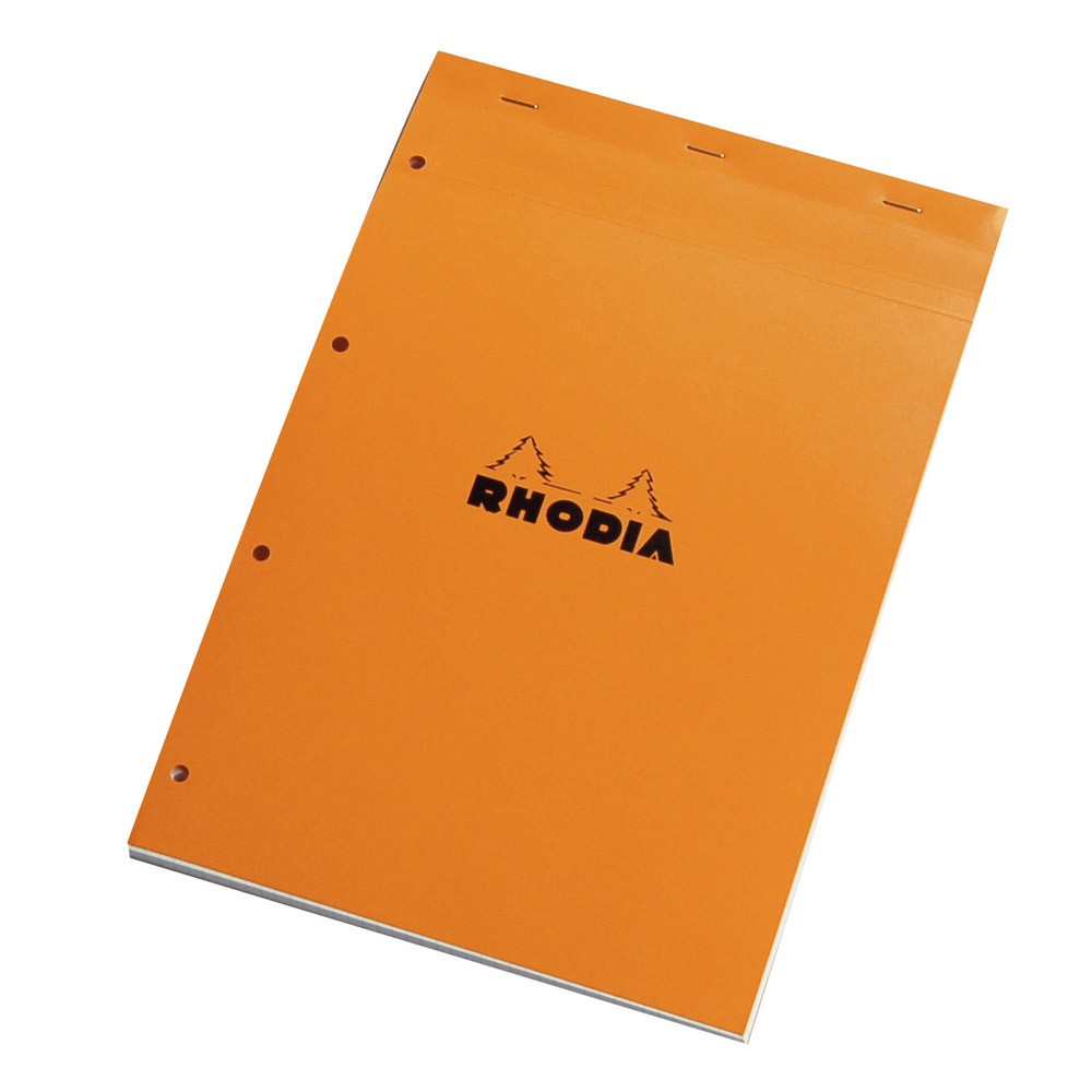 5 blocs Rhodia A4 agrafés modèle perforé réglure 5 x 5