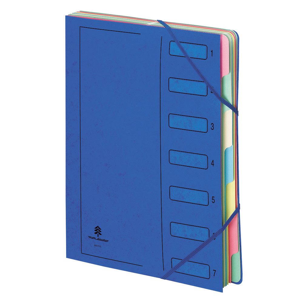 2 trieurs 7 touches à élastiques 1er prix coloris selon arrivage, le lot