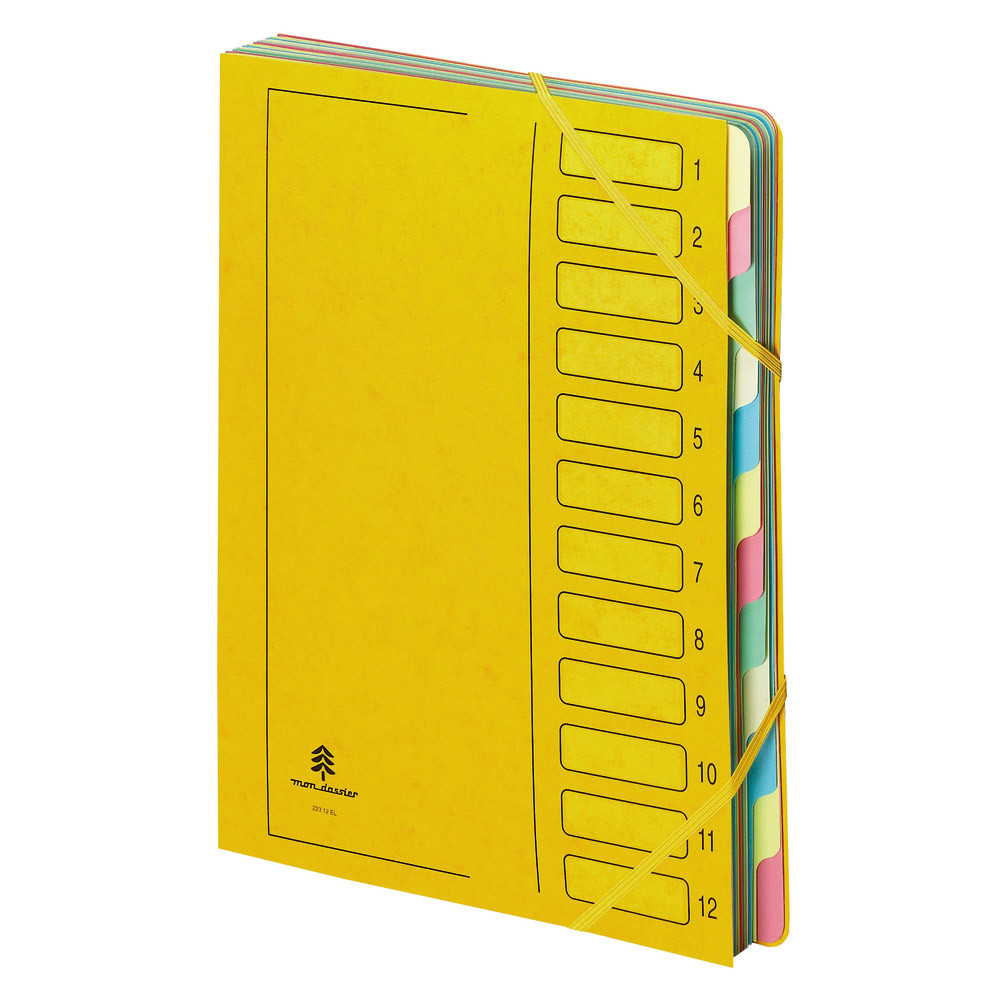 2 trieurs 12 touches à élastiques 1er prix coloris selon arrivage, le lot