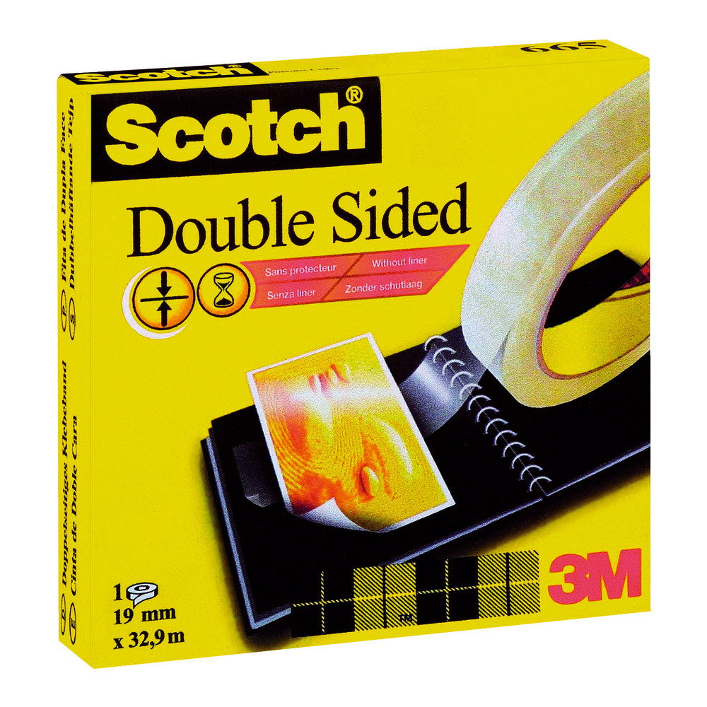 Adhésif double face Scotch® 19 mm x 32,9 m sans film protecteur