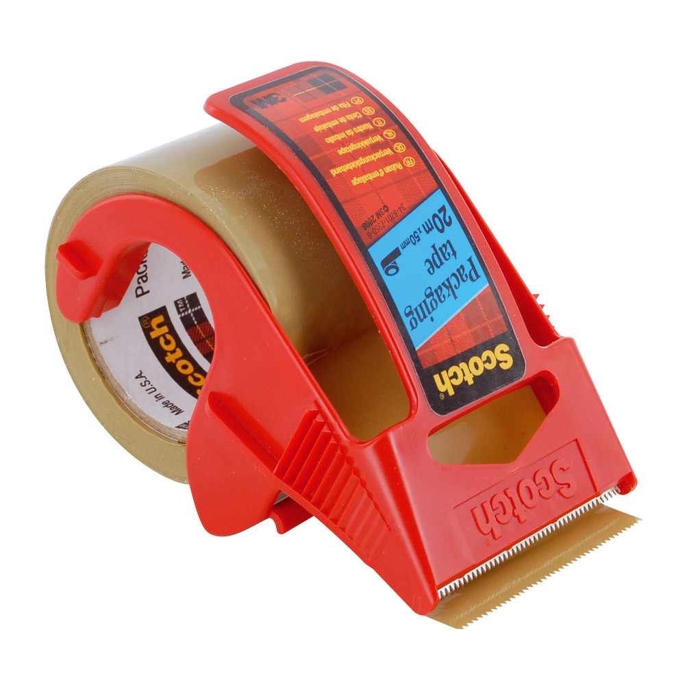 Ruban adhésif d'emballage polypropylène Scotch 48 microns 50 mm x 20 m sur dévidoir