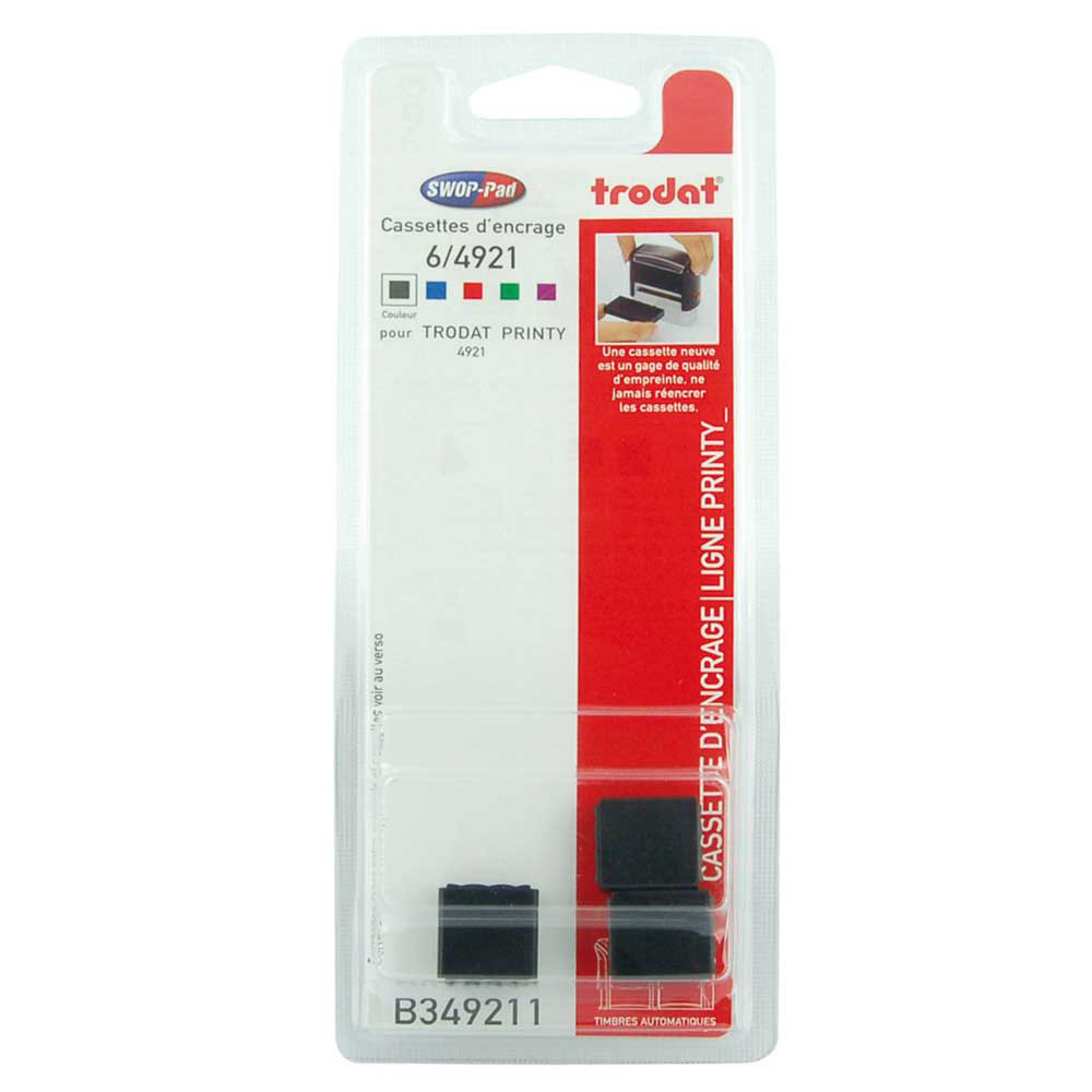 3 recharges d'encre noire 6/4921 pour tampon carré Printy Trodat, le blister
