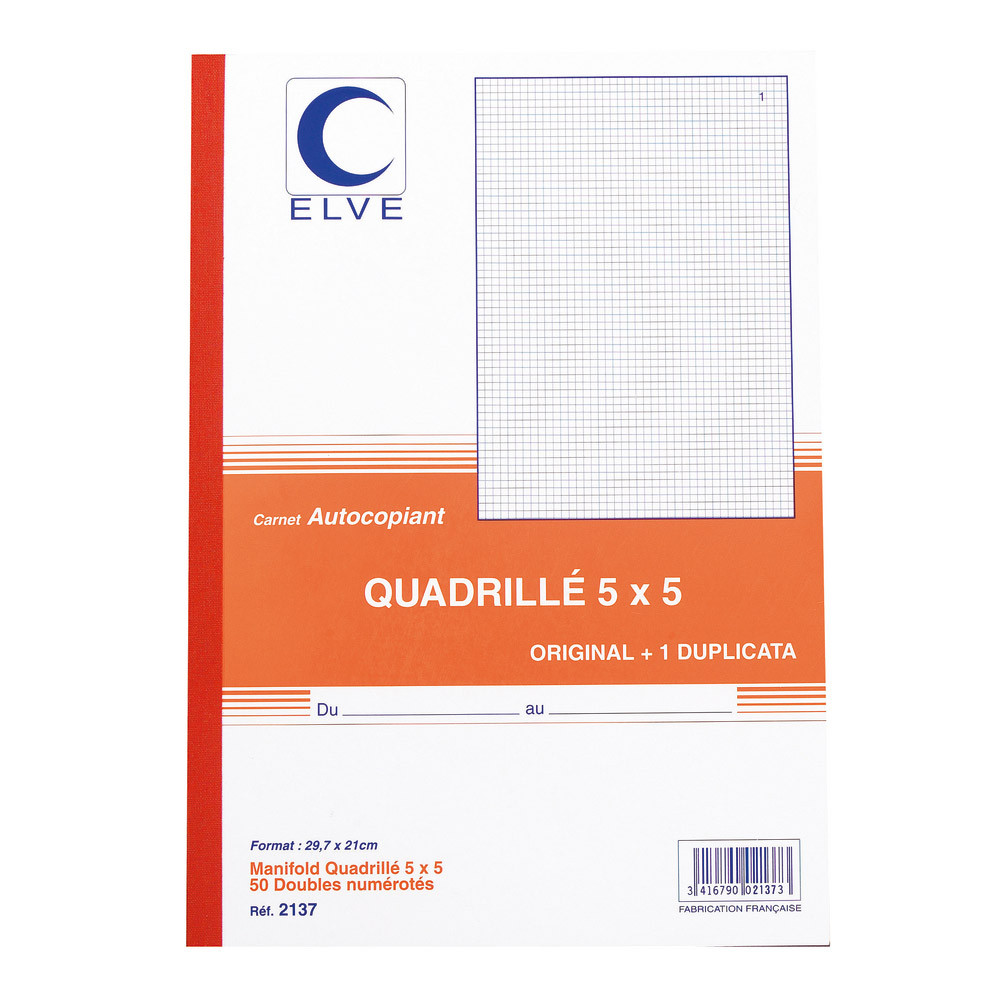 10 manifolds quadrillés 2 exemplaires modèle 2137 format 29,7 x 21 Elve, le lot
