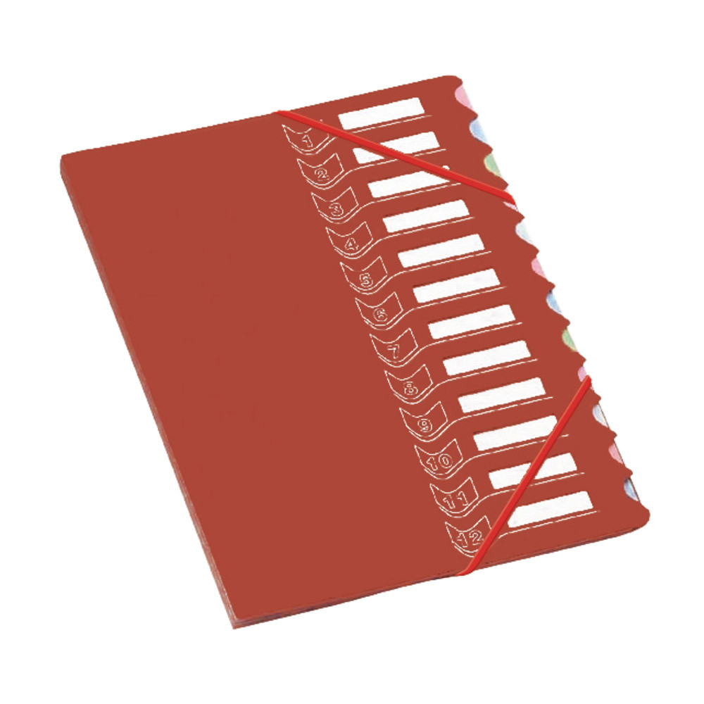 Trieur 12 touches en polypropylène Extendos coloris rouge
