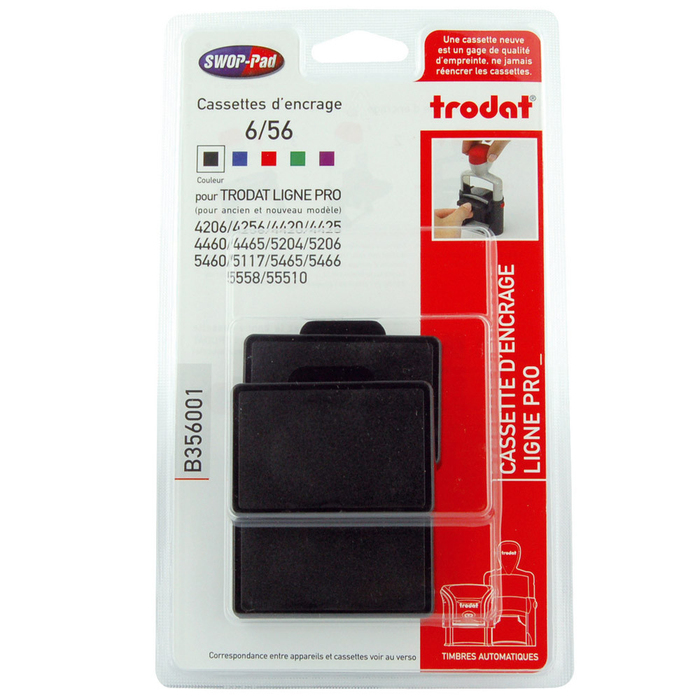 3 recharges d'encre noire pour dateur trodat 5117, le blister