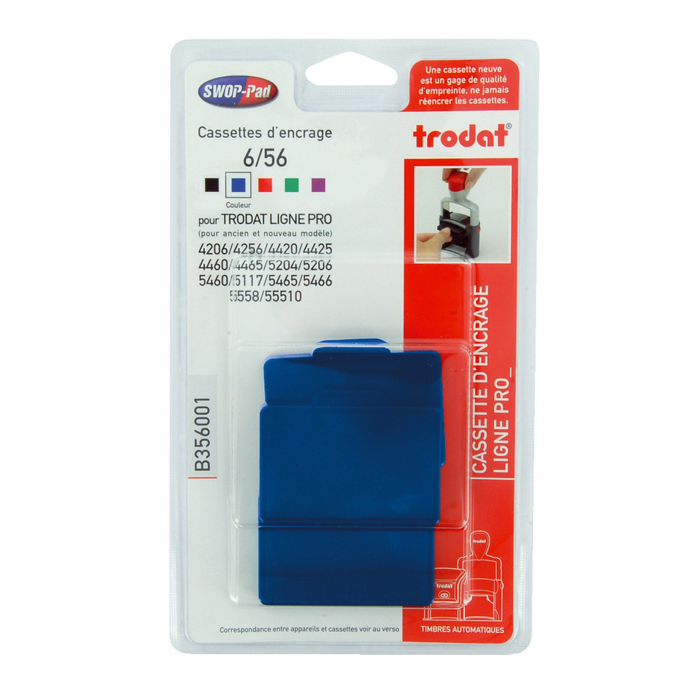 3 recharges d'encre bleue pour dateur trodat 5117, le blister