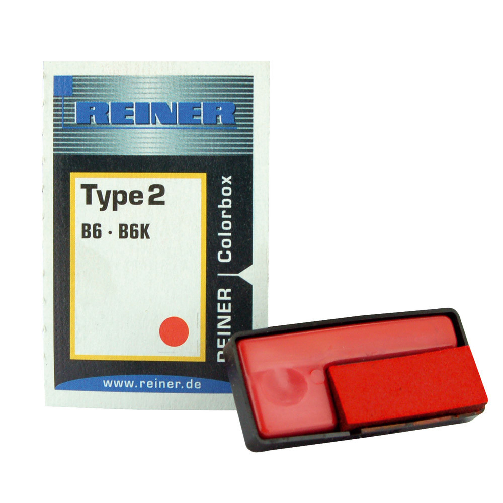 6 cassettes d'encre rouge pour numéroteur REINER B6, le blister
