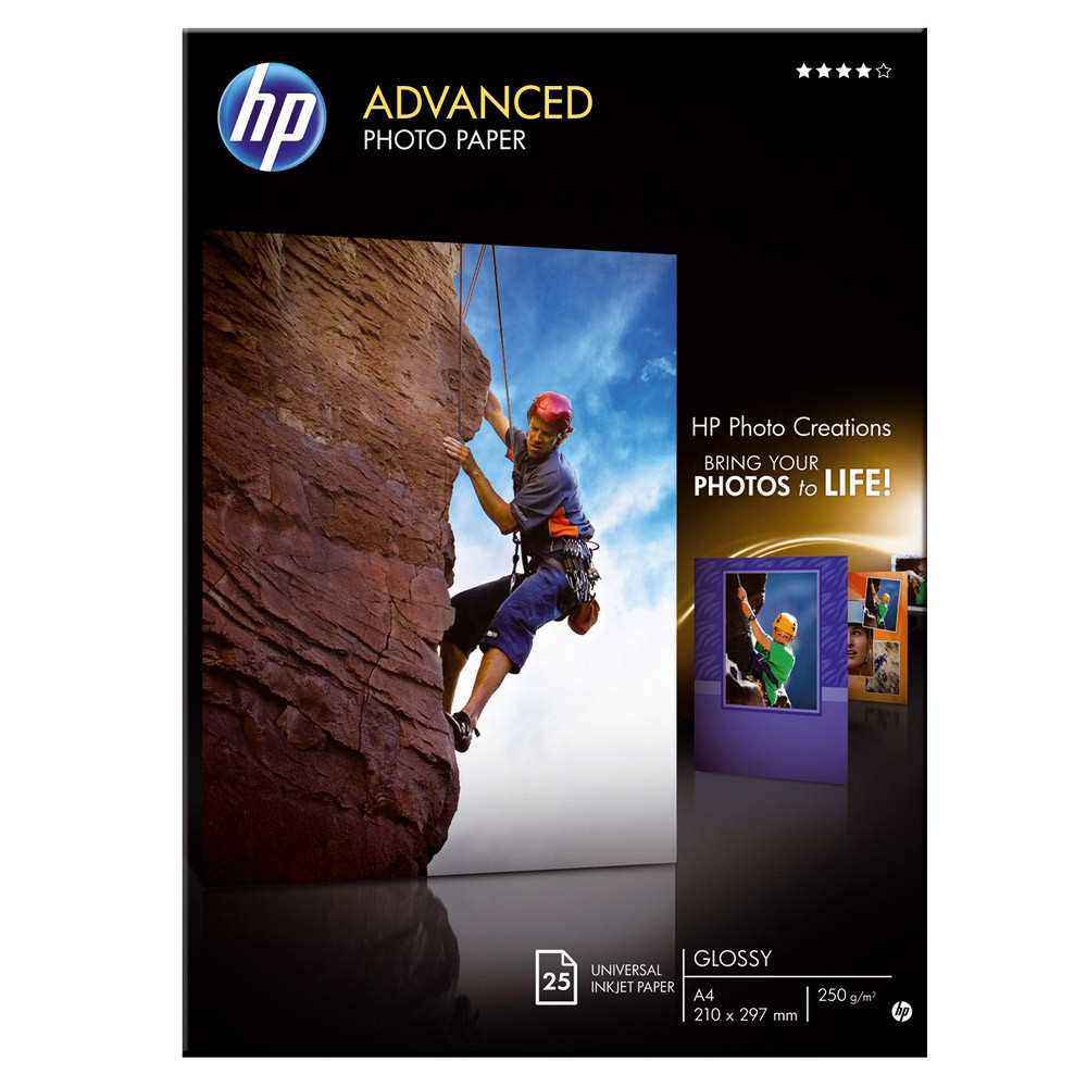 25 feuilles papiers photo A4 jet d'encre HP Advanced Q5456A, la pochette
