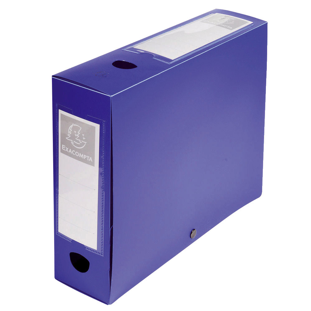 10 boîtes de classement dos 8 cm polypropylène coloris bleu