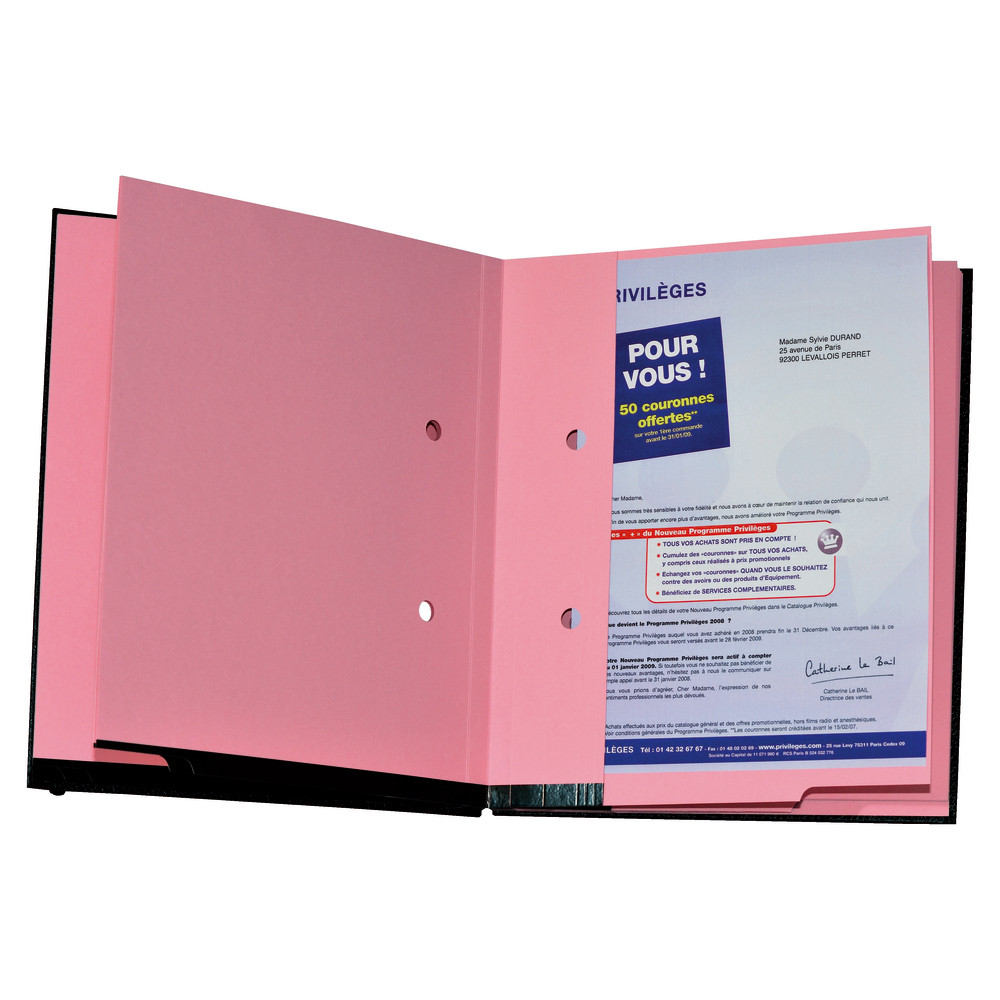 Parapheur simple clip Direction 16 cases coloris noir