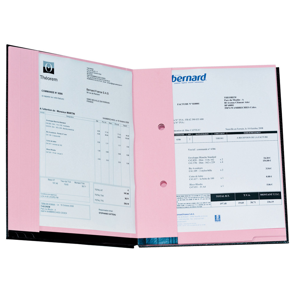 Parapheur double clip Direction 20 cases coloris noir