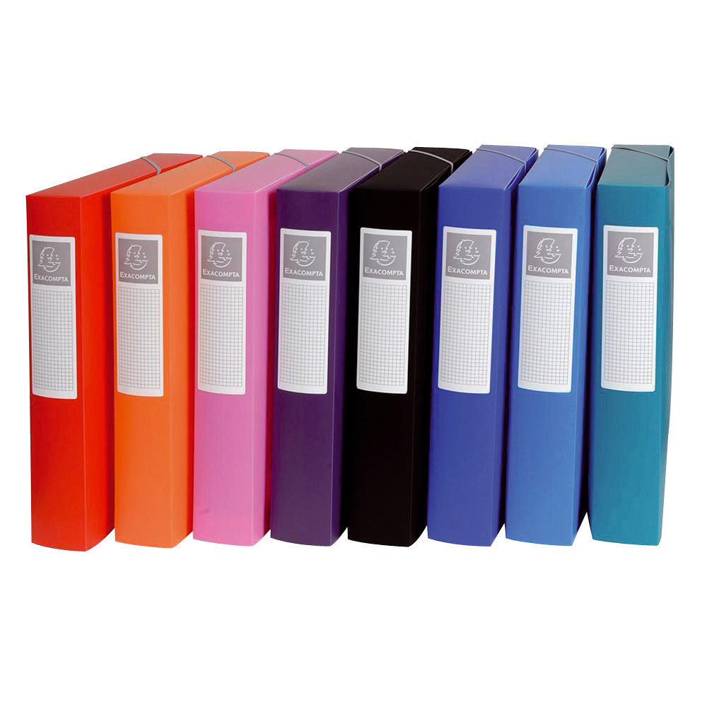 8 Chemises Exabox polypropylène dos 6 cm Exacompta coloris assortis , le lot