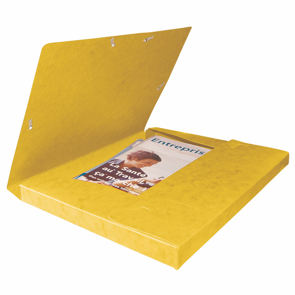 25 chemises à élastiques Cartobox 5/10e dos 2,5 cm coloris jaune