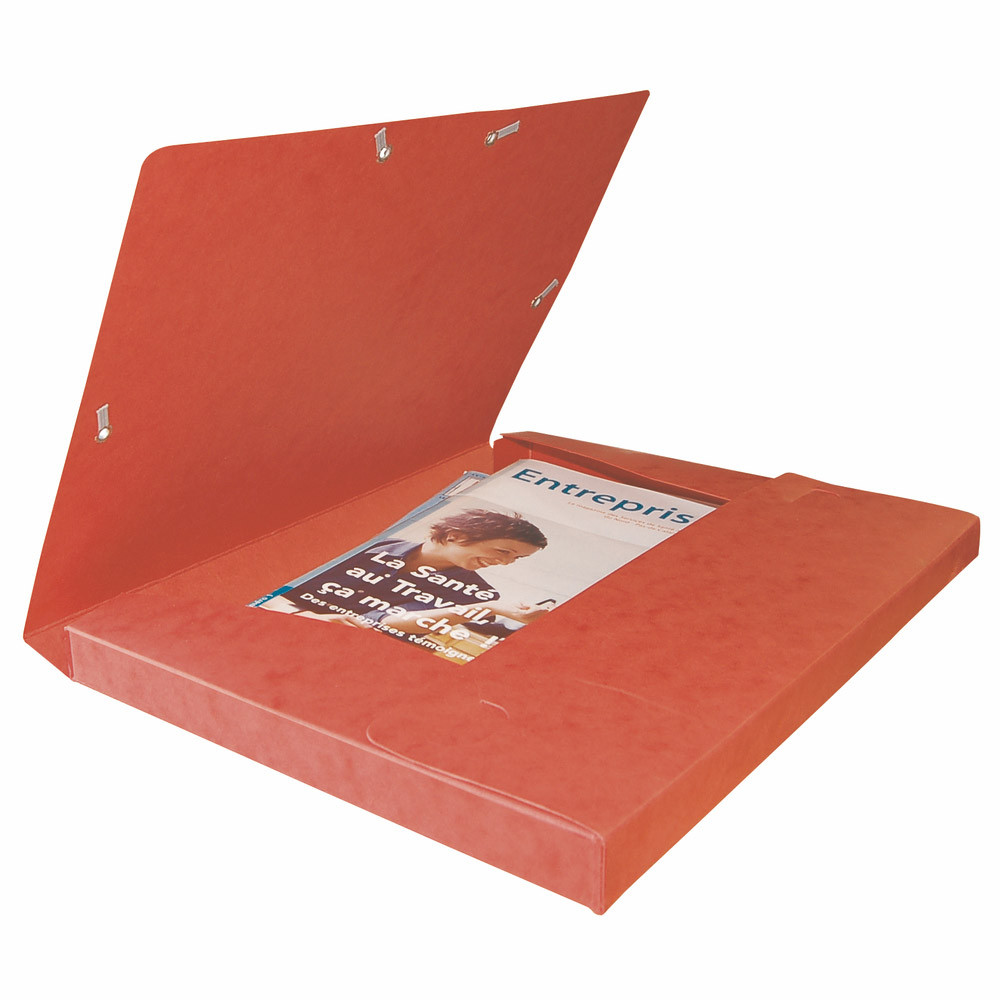 25 chemises à élastiques Cartobox 5/10e dos 2,5 cm coloris rouge