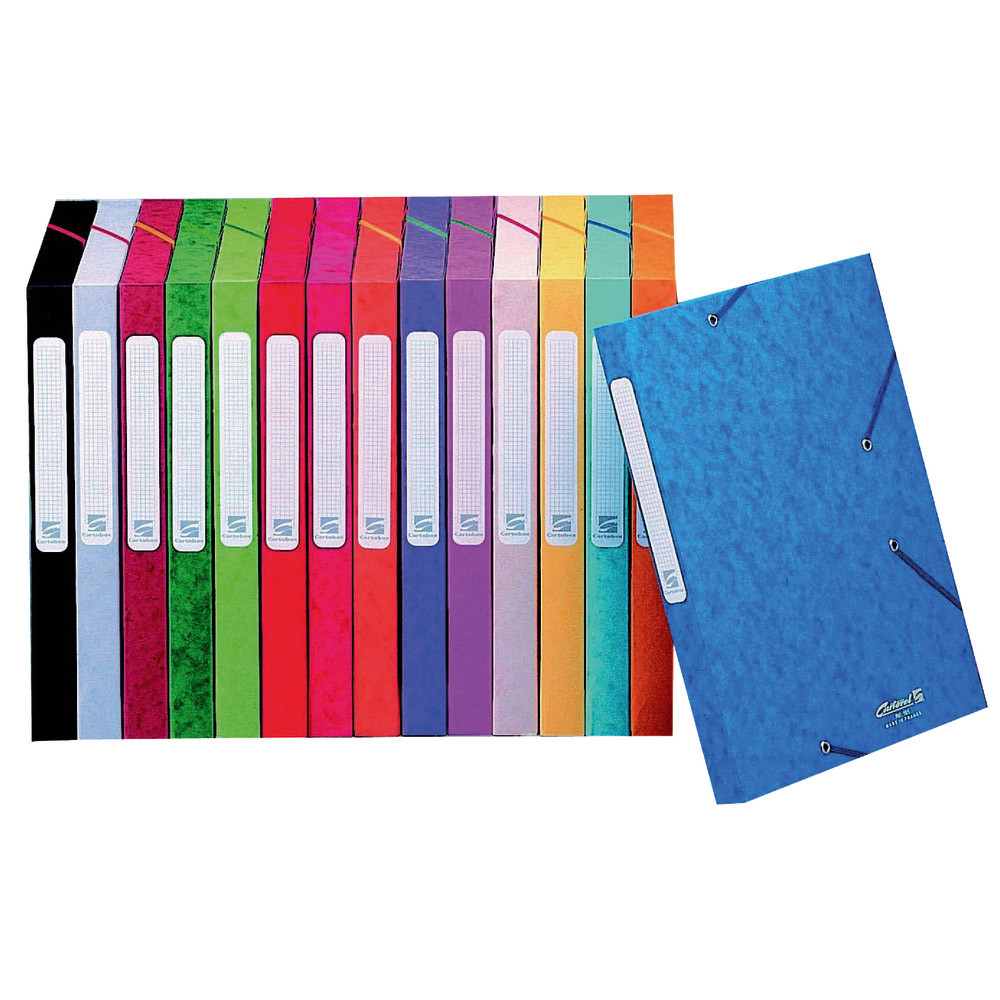 25 chemises à élastiques Cartobox 5/10e dos 2,5 cm coloris assortis