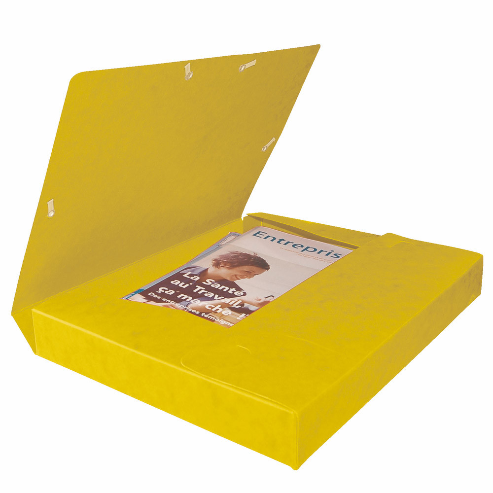 10 chemises à élastiques Cartobox 7/10e dos 4 cm coloris jaune