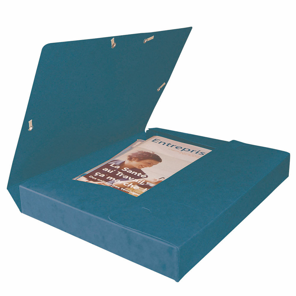 10 chemises à élastiques Cartobox 7/10e dos 4 cm coloris bleu