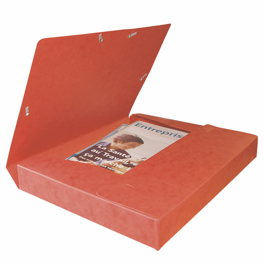 10 chemises à élastiques Cartobox 7/10e dos 4 cm coloris rouge