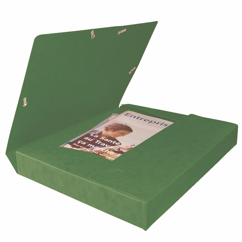 10 chemises à élastiques Cartobox 7/10e dos 4 cm coloris vert