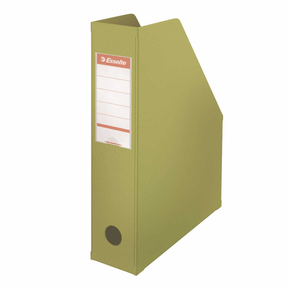 10 porte revues dos 7 cm en PVC Esselte coloris classique vert