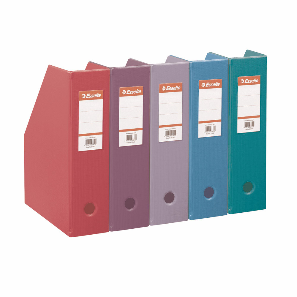 10 porte revues dos 10 cm en PVC Esselte coloris fun assortis