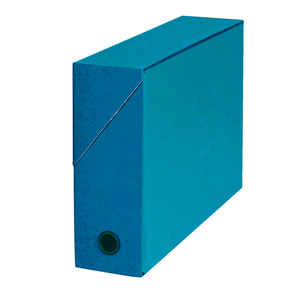 5 boites de classement carton dos 9 cm coloris bleu foncé