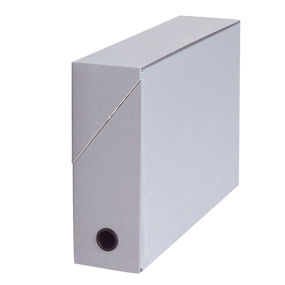 5 boites de classement carton dos 9 cm coloris gris