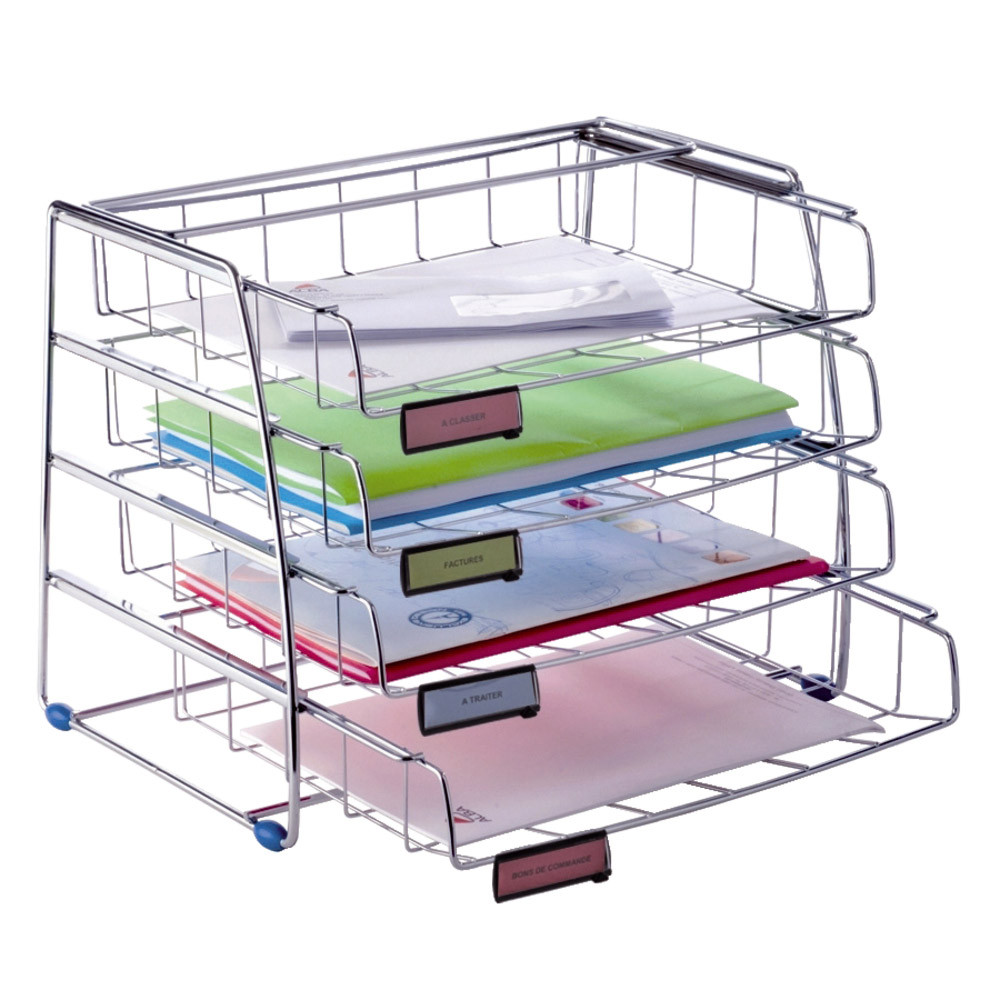 Set de 4 corbeilles à courrier Alba métal