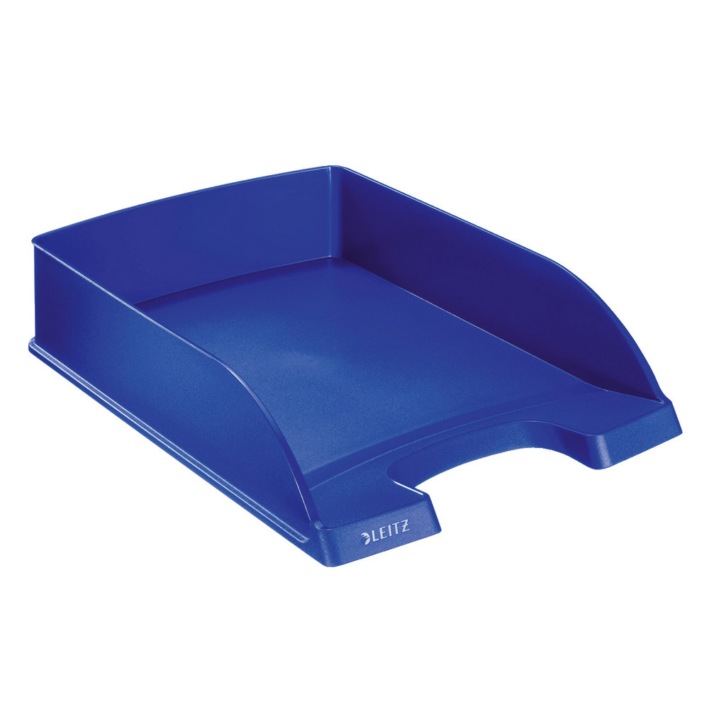 5 bacs à courrier standard format portrait classique Leitz Plus coloris bleu