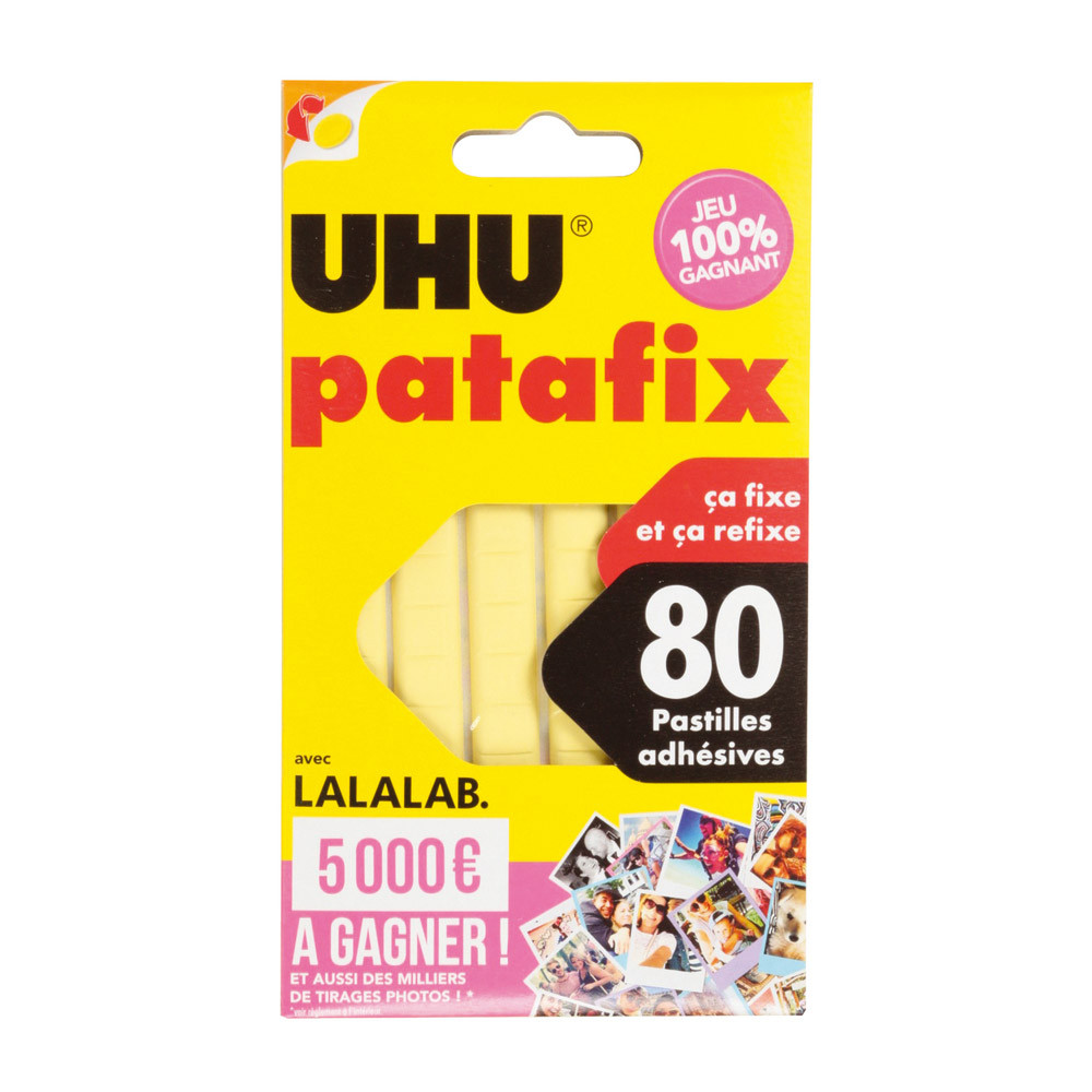 Etui de 80 pastilles jaunes UHU Patafix