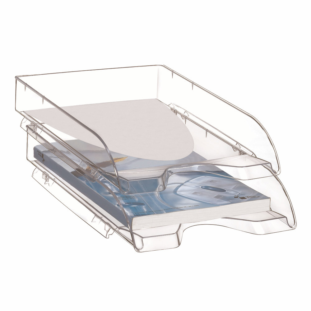 10 bacs à courriers Cep Pro gamme classique coloris cristal transparent