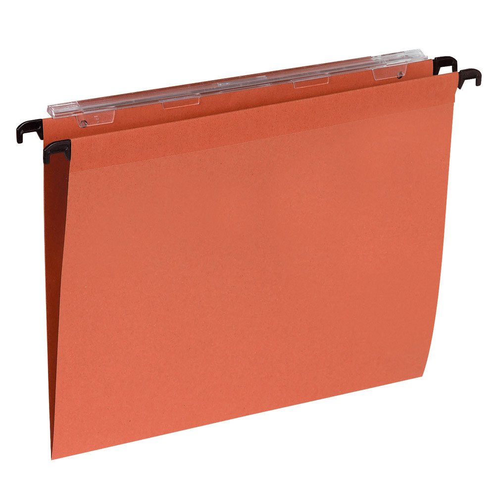 100 dossiers Kraft 220g 1er prix fond V pour tiroirs coloris orange