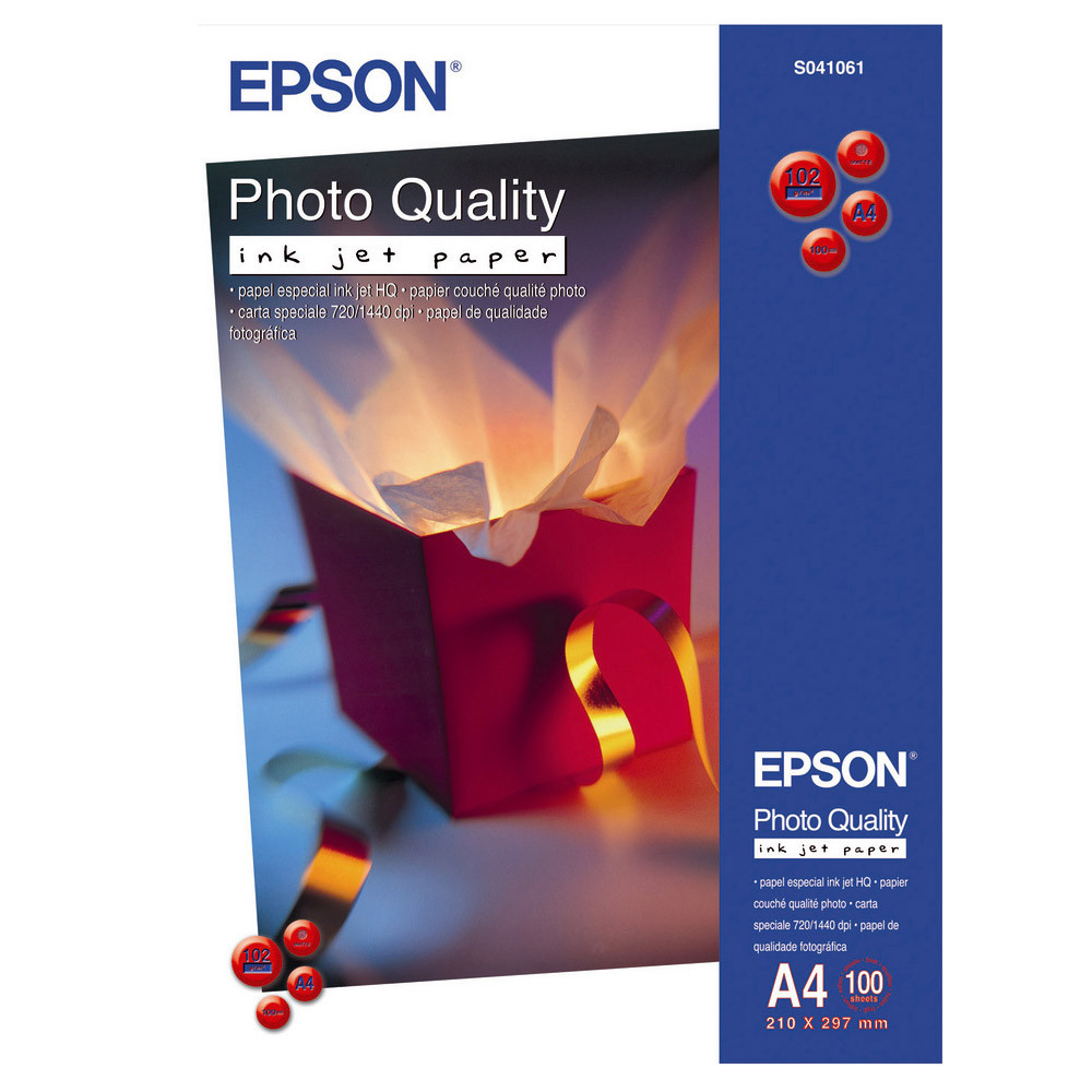 100 feuilles papier photo A4 jet d'encre Epson S041061, la pochette