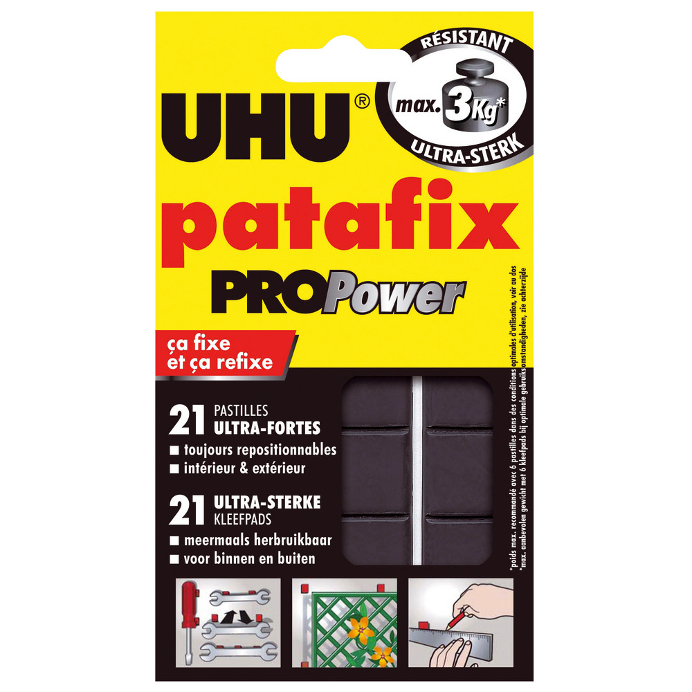Etui de 21 pastilles adhésives UHU Patafix ProPower